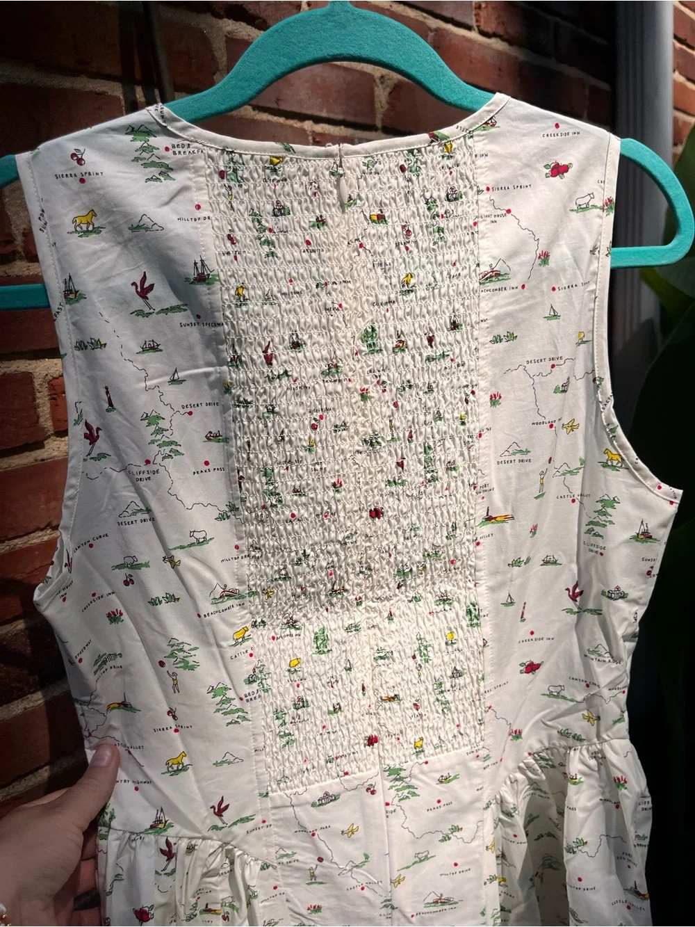 J Crew V-Neck Dress in Map Print NWT